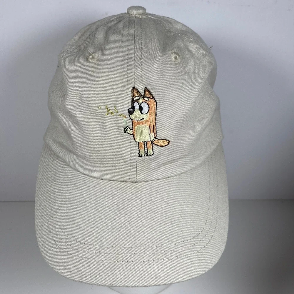 Bluey and Bingo Kids Baseball Caps Set of 2 Black Tan Adjustable‎ Cotton Hats